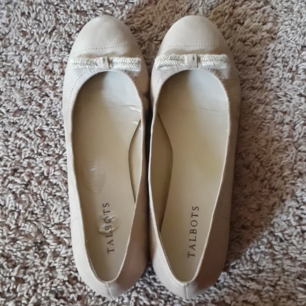 Talbots tan leather women's flats